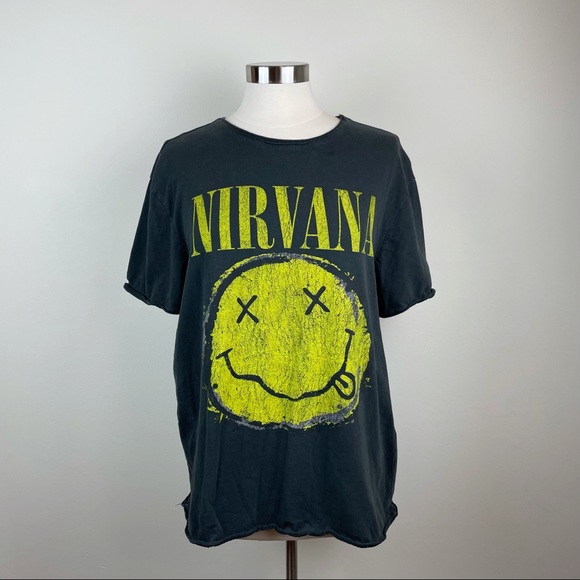 Amplified Other - Amplified Nirvana Gray Yellow Smiley Face Shirt
